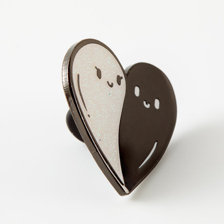 Heart Ghosts Grey Enamel Pin - Limited Edition