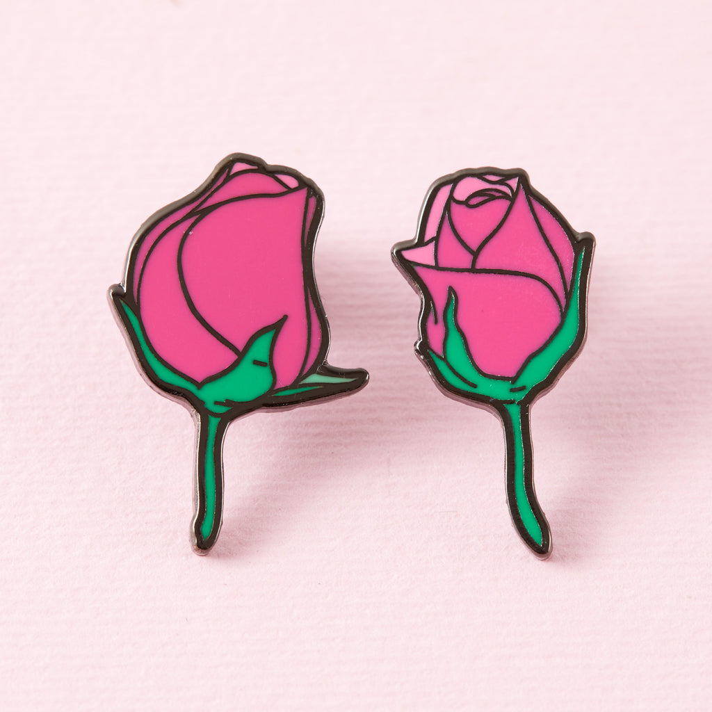 Rose Pair Of Enamel Pins