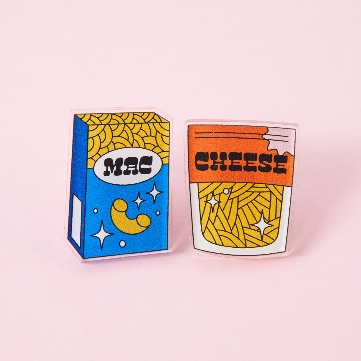 Mac & Cheese Acrylic Pin Pair