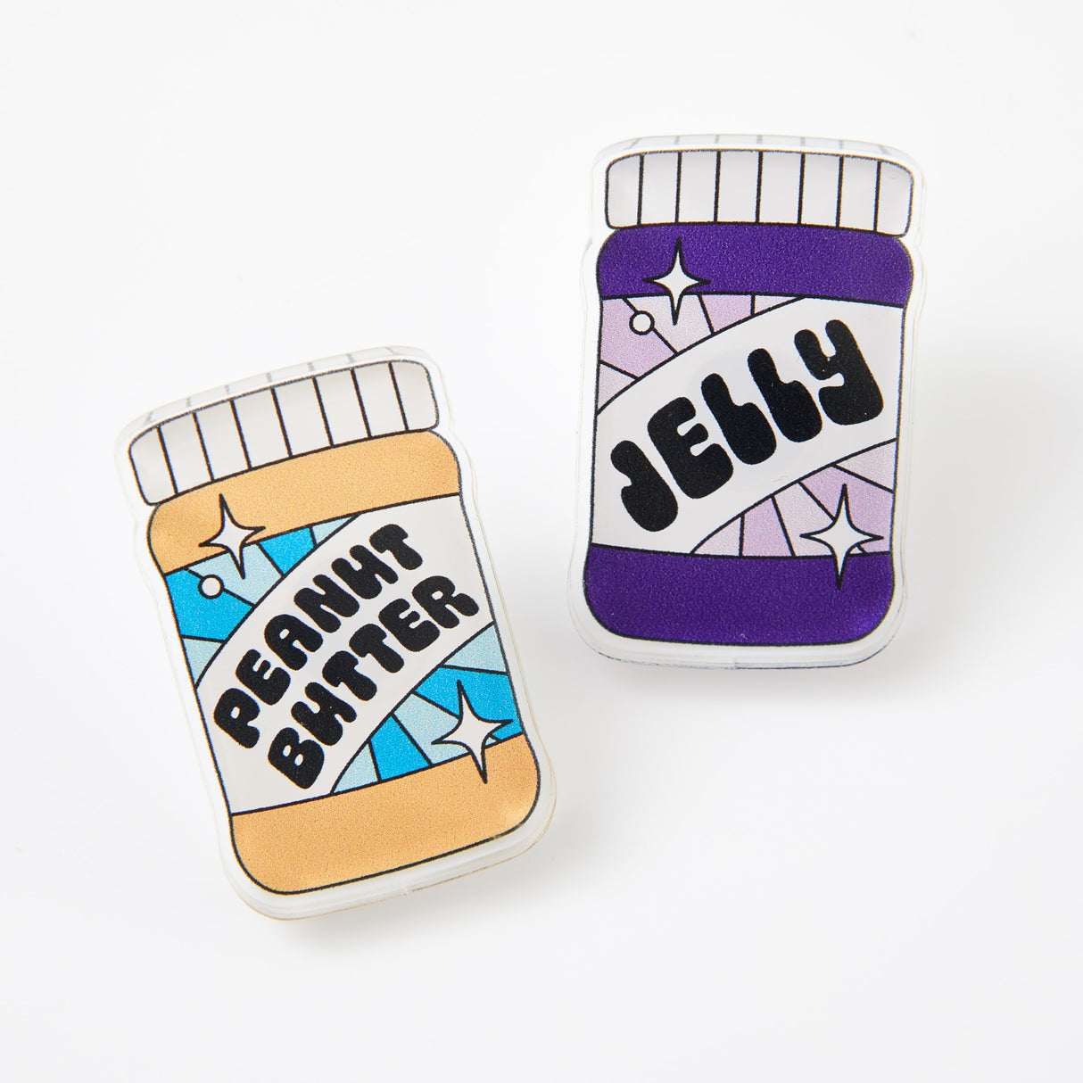 Peanut Butter & Jelly Acrylic Pin Pair