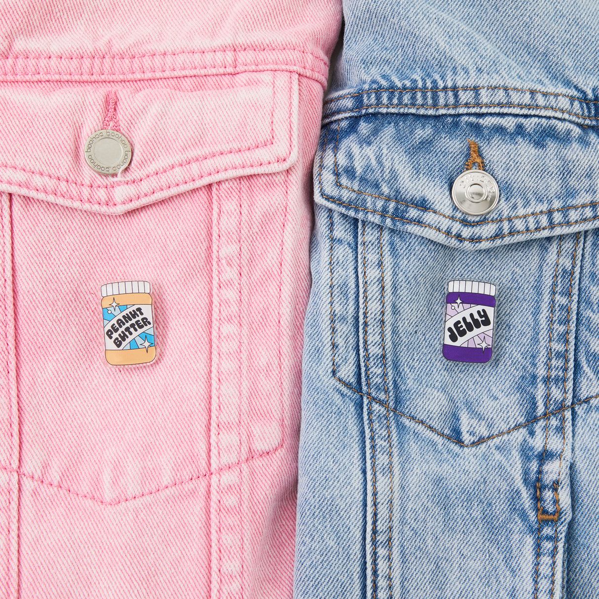 Peanut Butter & Jelly Acrylic Pin Pair