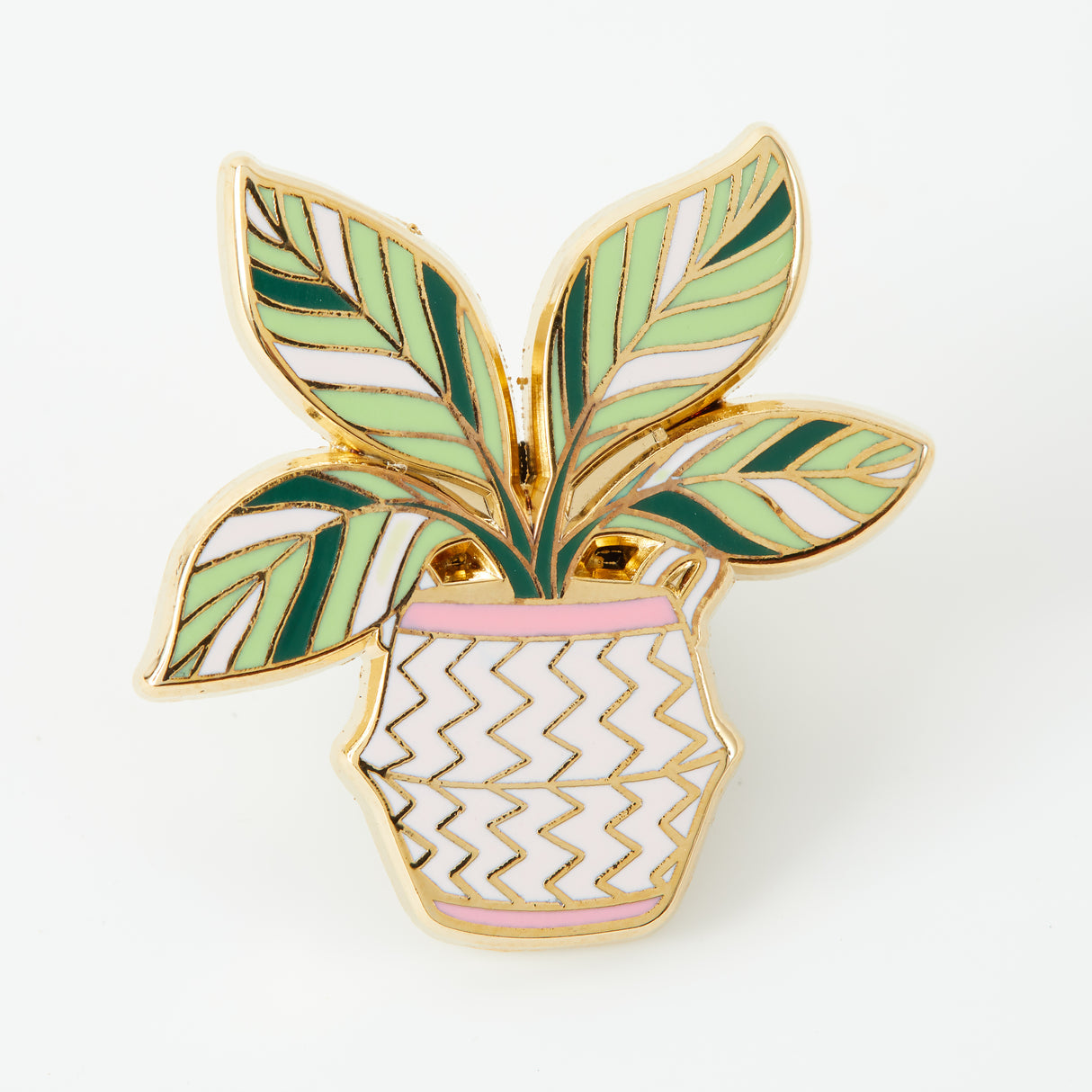 Calathea 'White Fusion' Enamel Pin