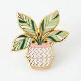 Calathea 'White Fusion' Enamel Pin