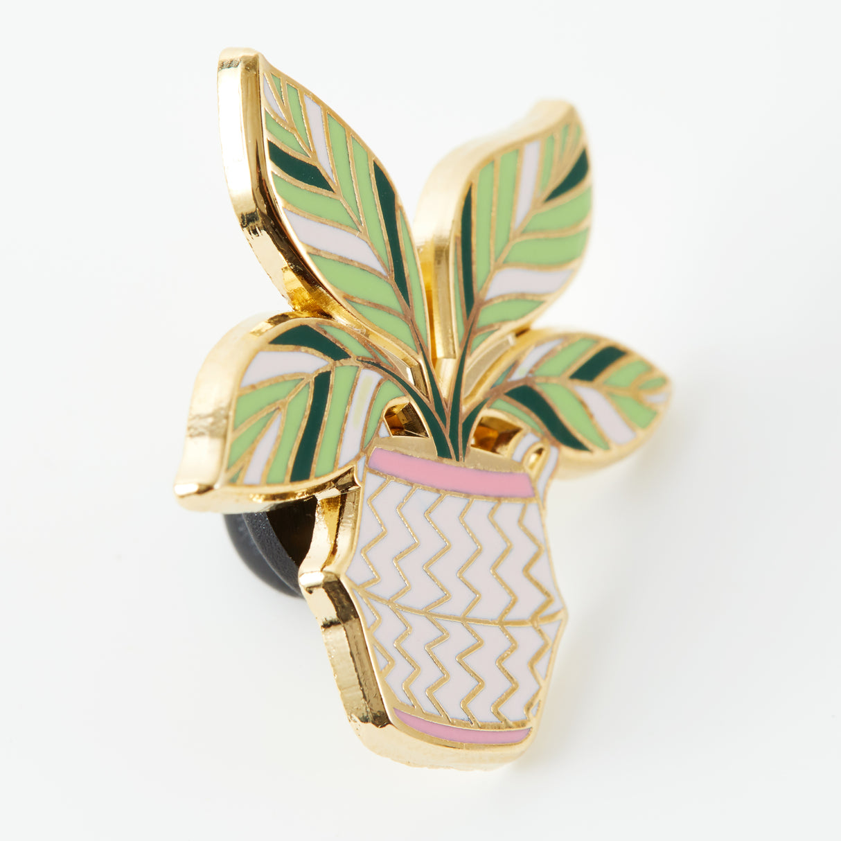 Calathea 'White Fusion' Enamel Pin