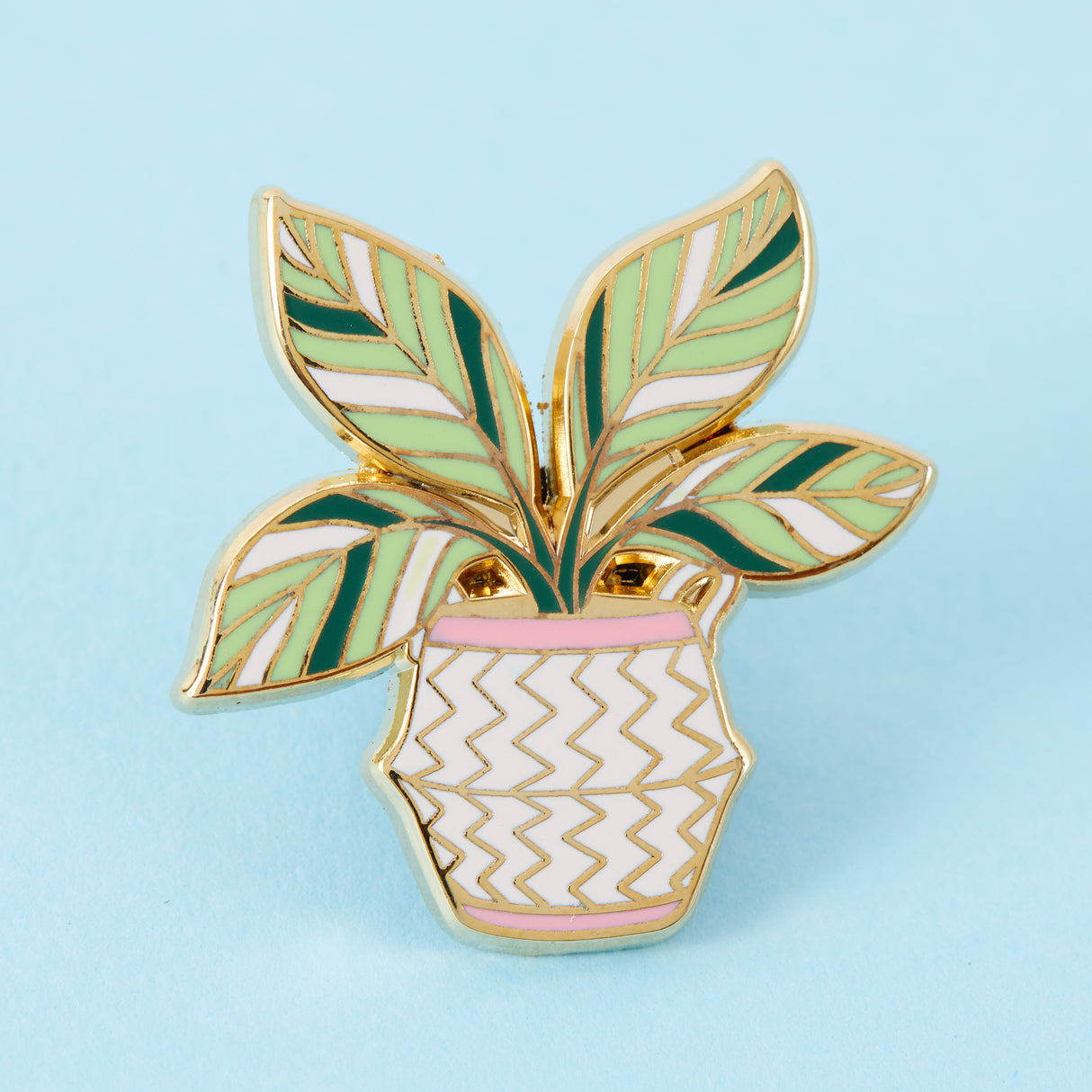 Calathea 'White Fusion' Enamel Pin