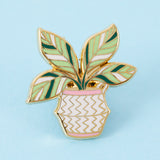 Calathea 'White Fusion' Enamel Pin
