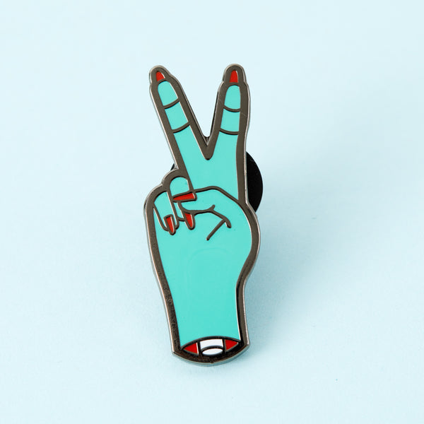 Zombie Peace Fingers Enamel Pin