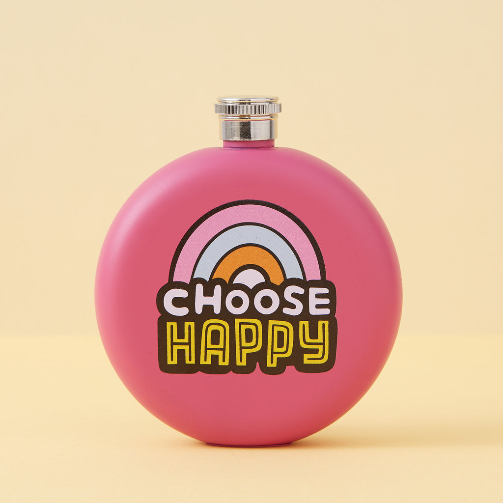 Choose Happy Hip Flask