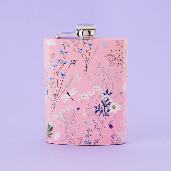 Spring Meadow Tall Light Pink Hip Flask