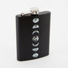 Moon Cycle Tall Black Hip Flask