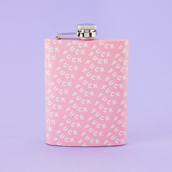 Fuck Tall Light Pink Hip Flask