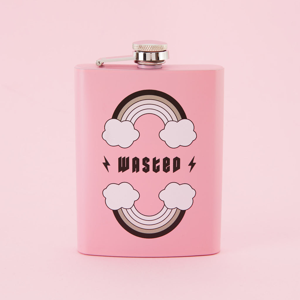 Wasted Light Pink Hip Flask