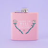 Going To Hell Light Pink Hip Flask