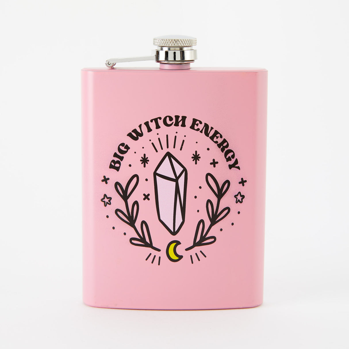 Big Witch Energy Tall Light Pink Hip Flask