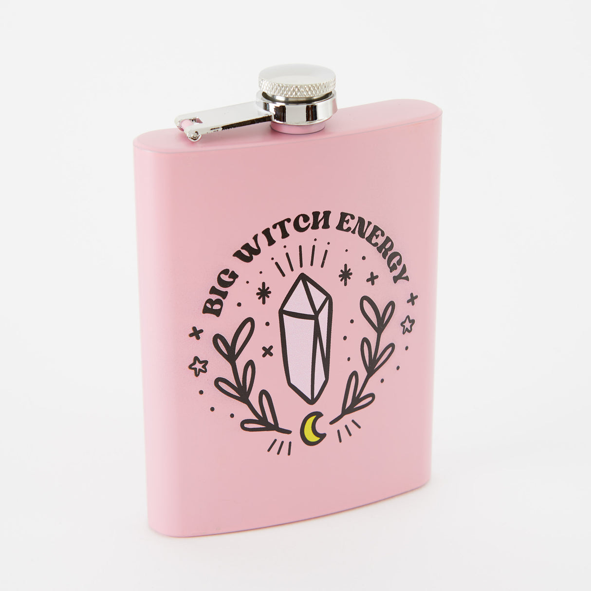 Big Witch Energy Tall Light Pink Hip Flask