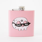 Hell No Light Pink Hip Flask