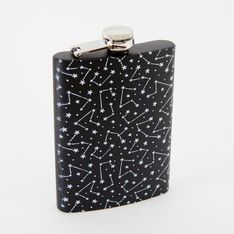 Constellation Tall Black Hip Flask