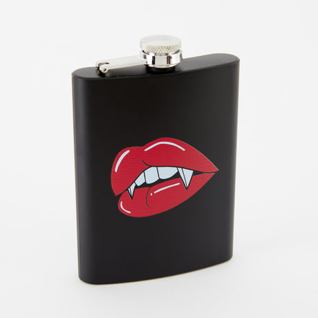 Juicy Fangs Tall Black Hip Flask