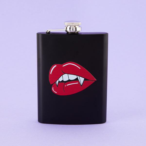 Juicy Fangs Tall Black Hip Flask