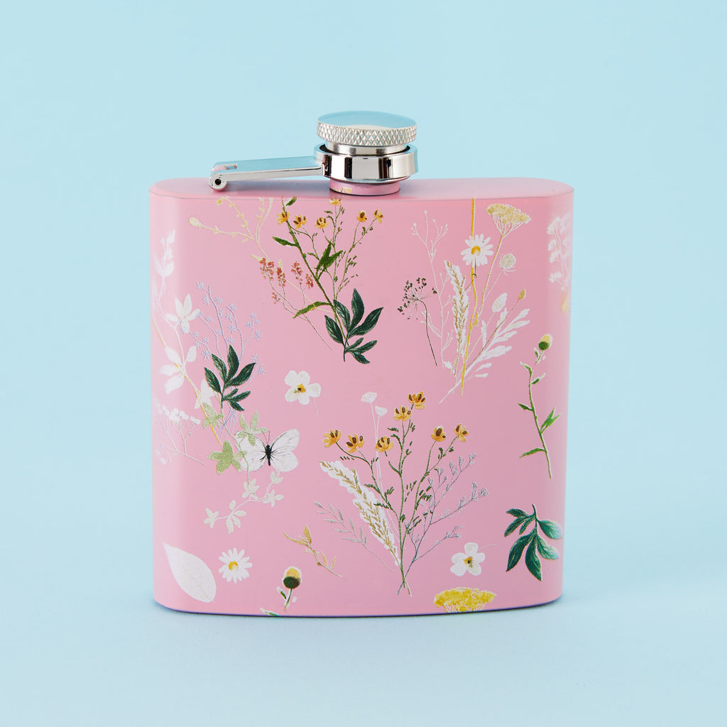 Spring Meadow Light Pink Hip Flask