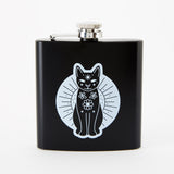 Mystic Mog Black Hip Flask