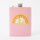 Stressed and Blessed Tall Light Pink Hip Flask