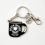 Death Before Decaf Enamel Keyring