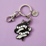 Twin Snakes Enamel Keyring