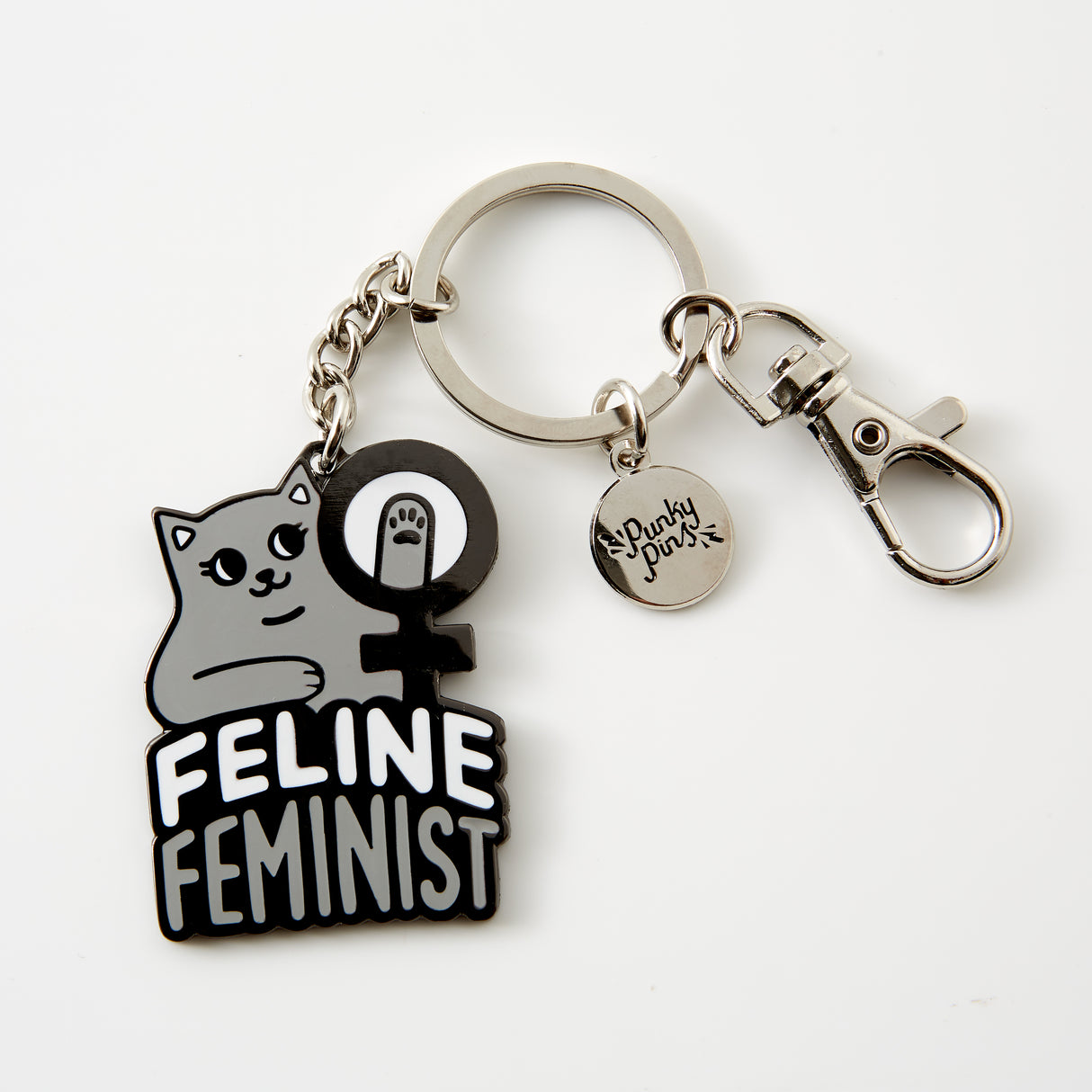 Feline Feminist Enamel Keyring