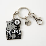 Feline Feminist Enamel Keyring