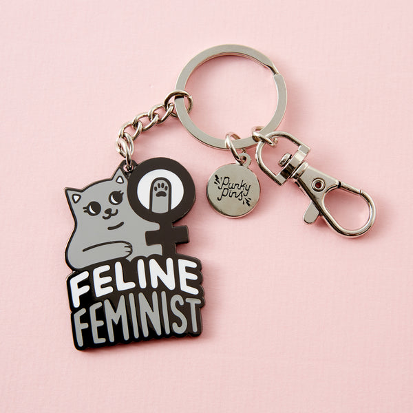 Feline Feminist Enamel Keyring