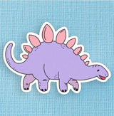 Pastel Lilac and Pink Stegosaurus Dinosaur Large Vinyl Sticker