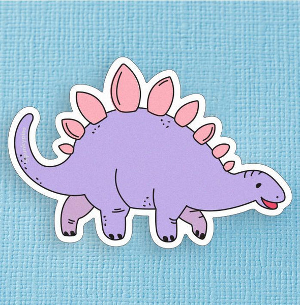 Pastel Lilac and Pink Stegosaurus Dinosaur Large Vinyl Sticker