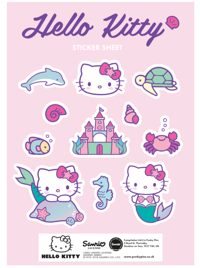 Hello Kitty Mermaid Sea Friends Sticker Sheet