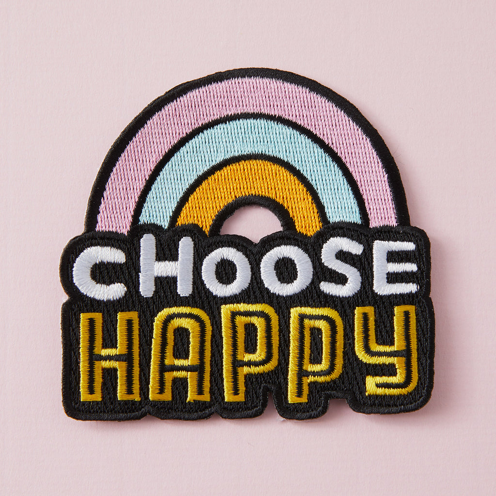 Choose Happy Iron On Patch