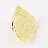 Sleeping Rose Cat Gold Plated Pin