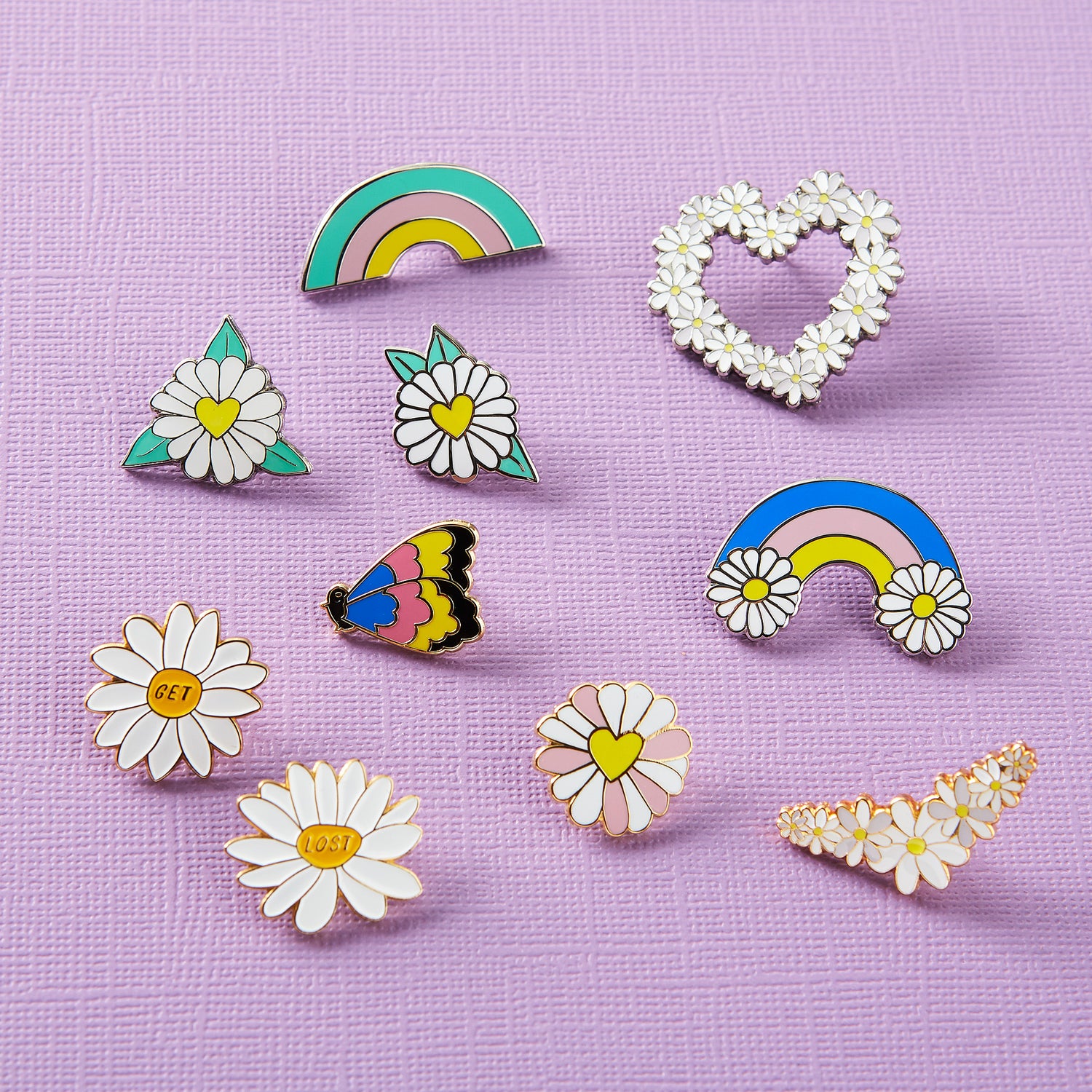 Daisy Heart Enamel Pin