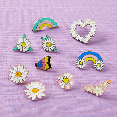 Daisy Heart Enamel Pin