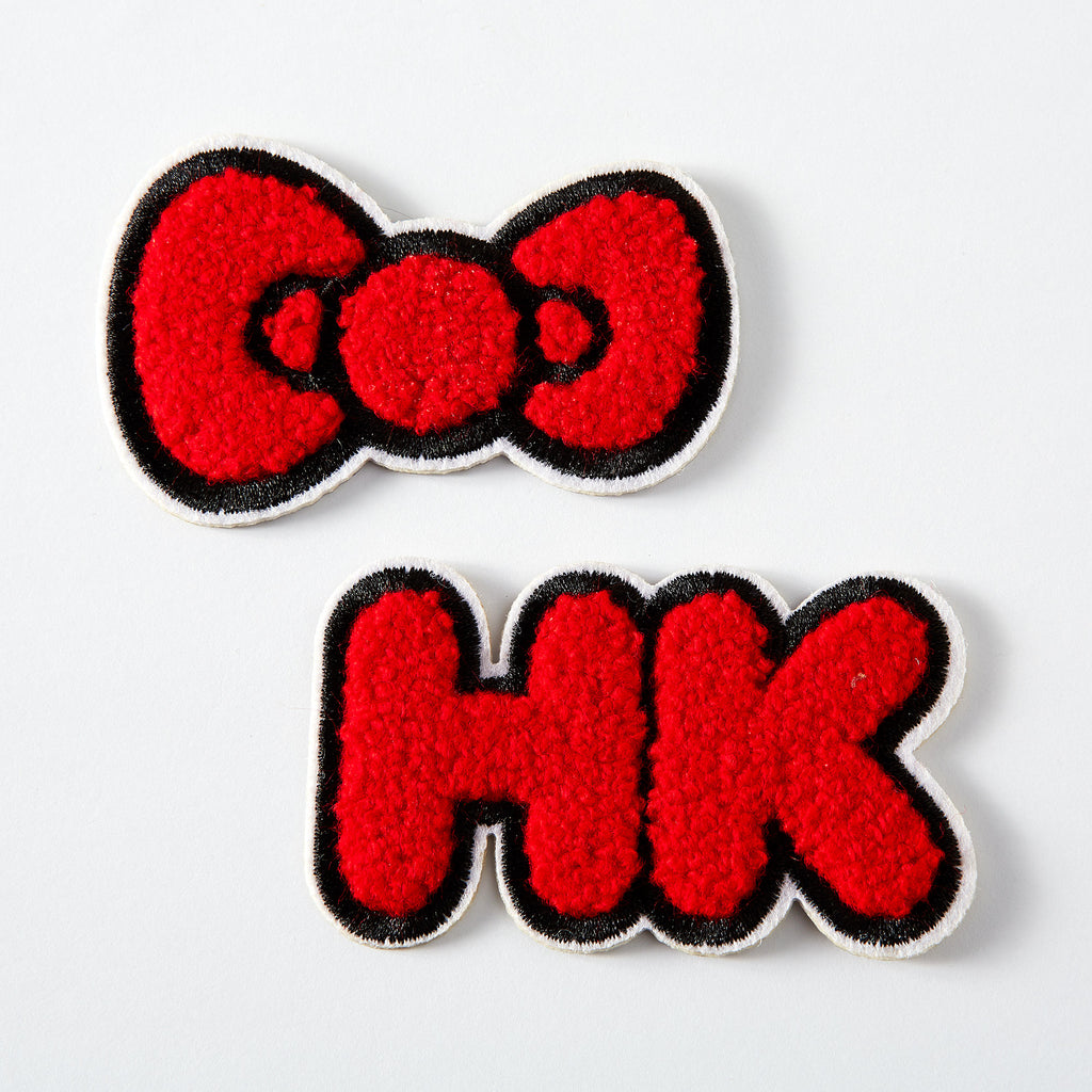 Hello Kitty Chenille Embroidered Iron On Patch Set
