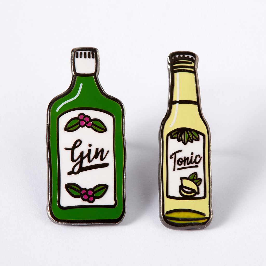 Gin and Tonic Enamel Pin Set