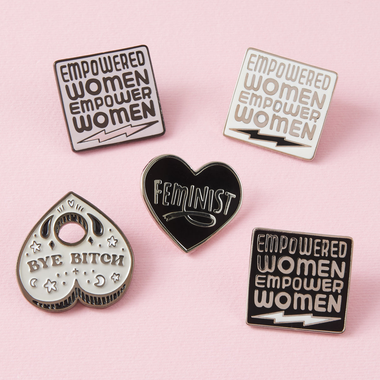 Feminist Heart Black Enamel Pin - Limited Edition