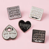 Feminist Heart Black Enamel Pin - Limited Edition