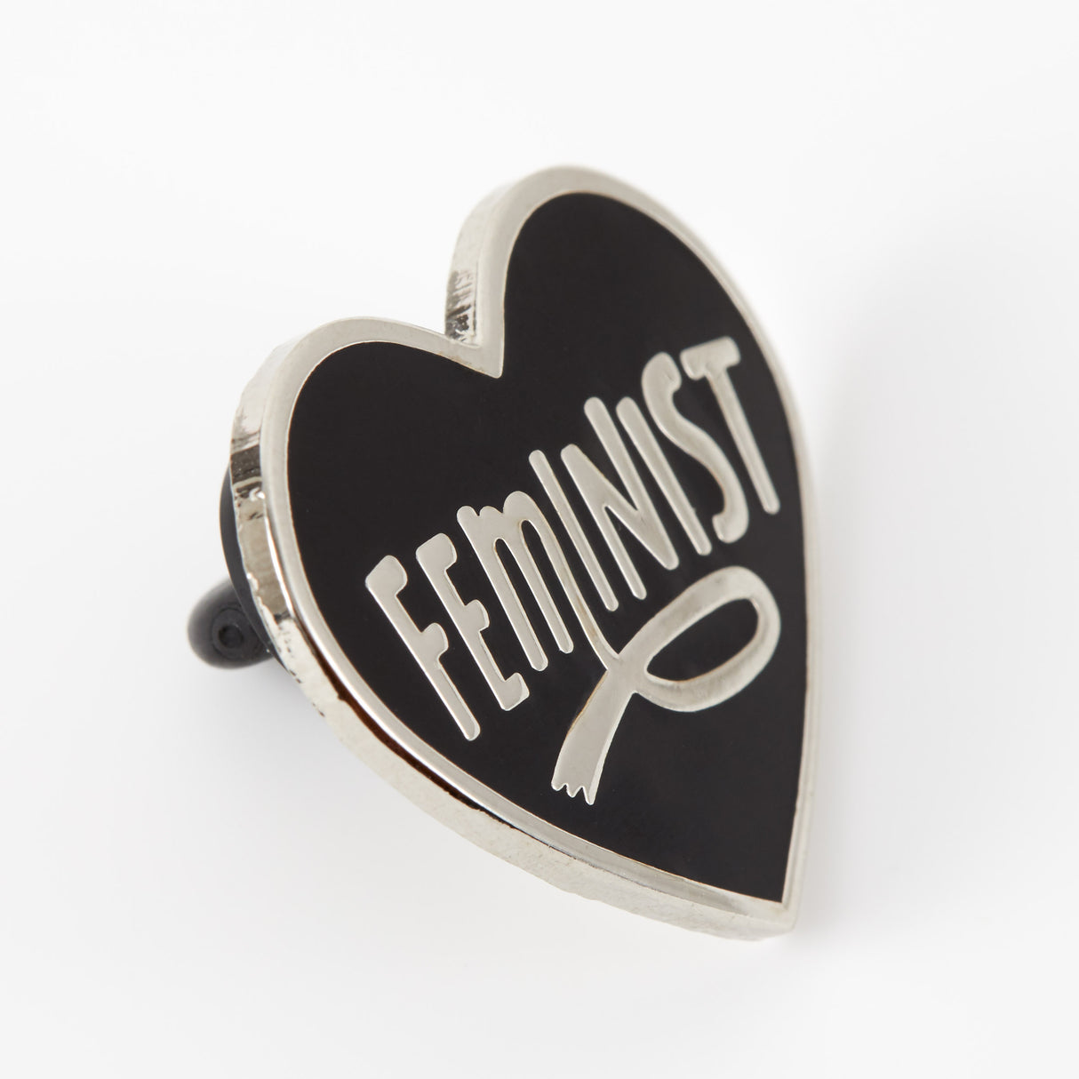 Feminist Heart Black Enamel Pin - Limited Edition