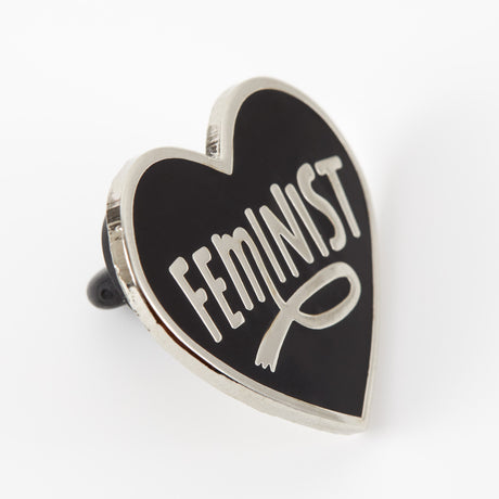 Feminist Heart Black Enamel Pin - Limited Edition
