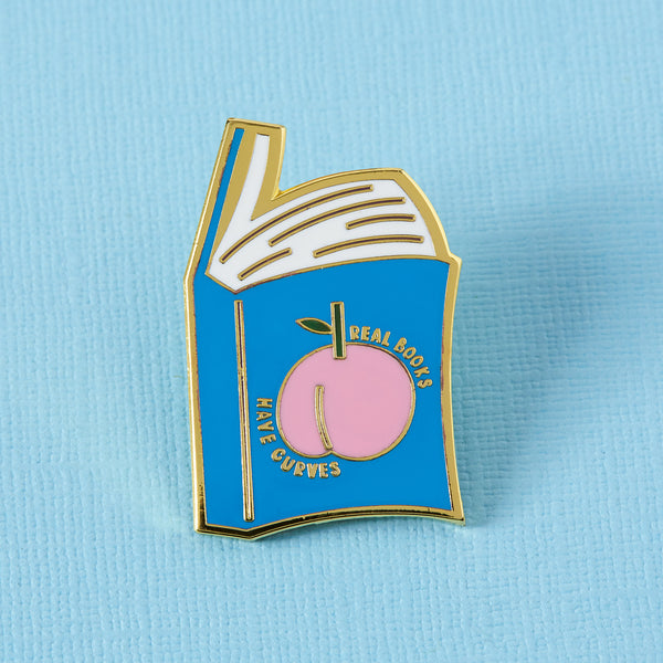 Real Books Have Curves Enamel Pin