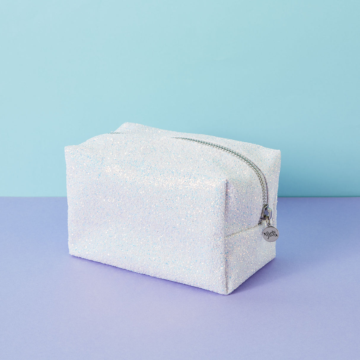 Silver Glitter Make Up Bag