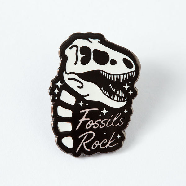 Fossils Rock Dinosaur Enamel Pin