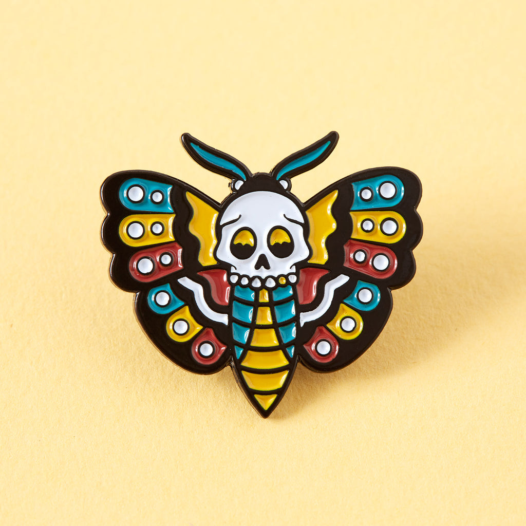 Death Head Moth Tattoo Inspired Enamel Pin