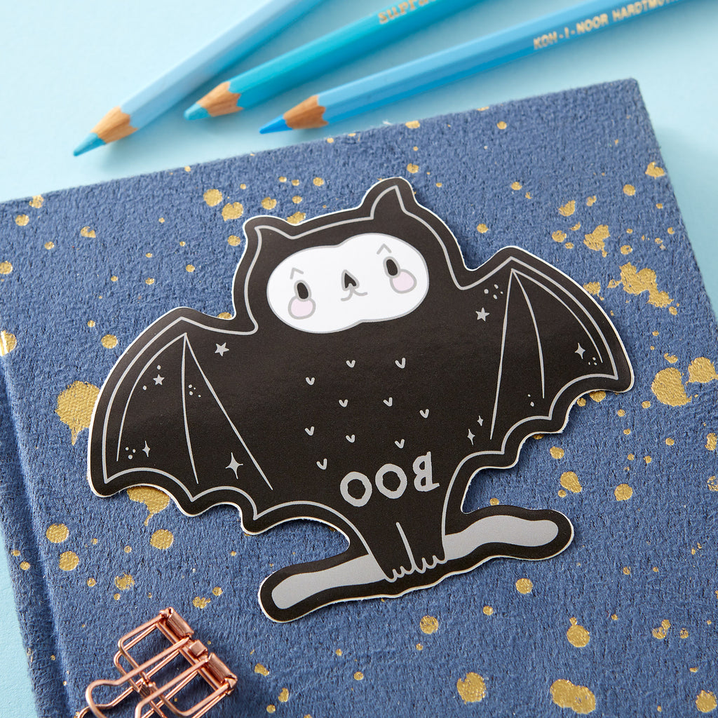 Spooky Boo Bat Laptop Sticker