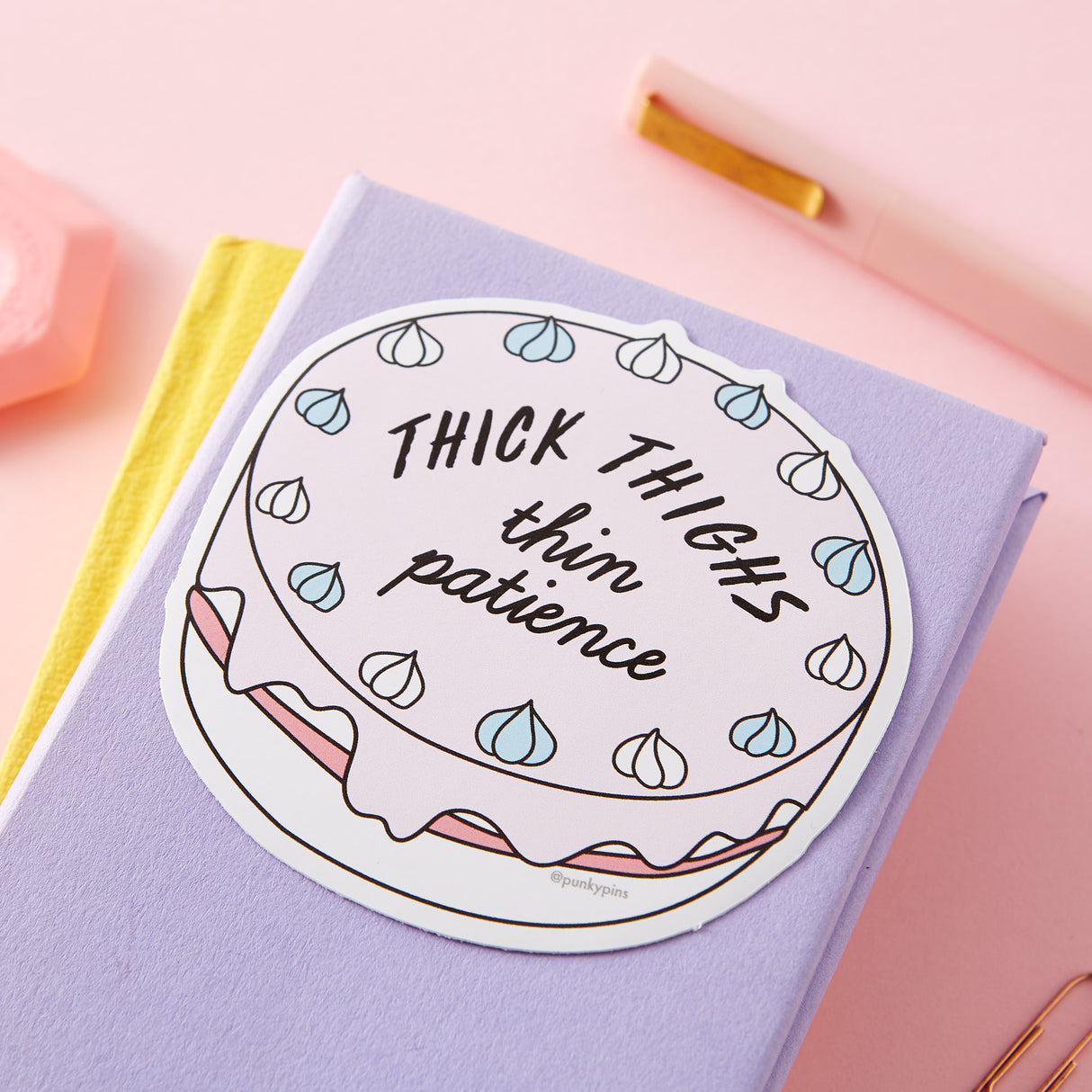 Thick Thighs, Thin Patience Die Cut Vinyl Sticker